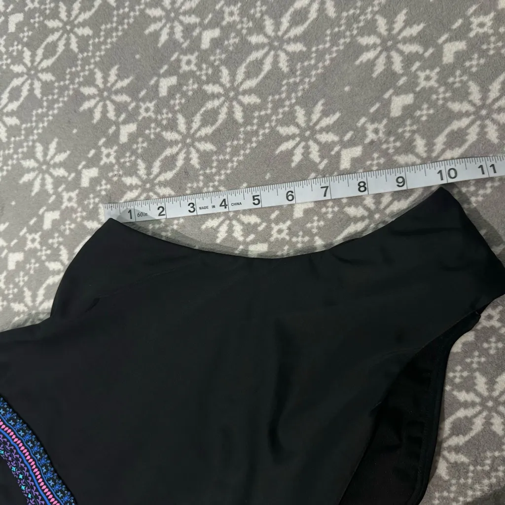 NWOT Swimsuits for All Plunge One Piece Swimsuit‎ in Floral Garden Size 12 Black - Image 12