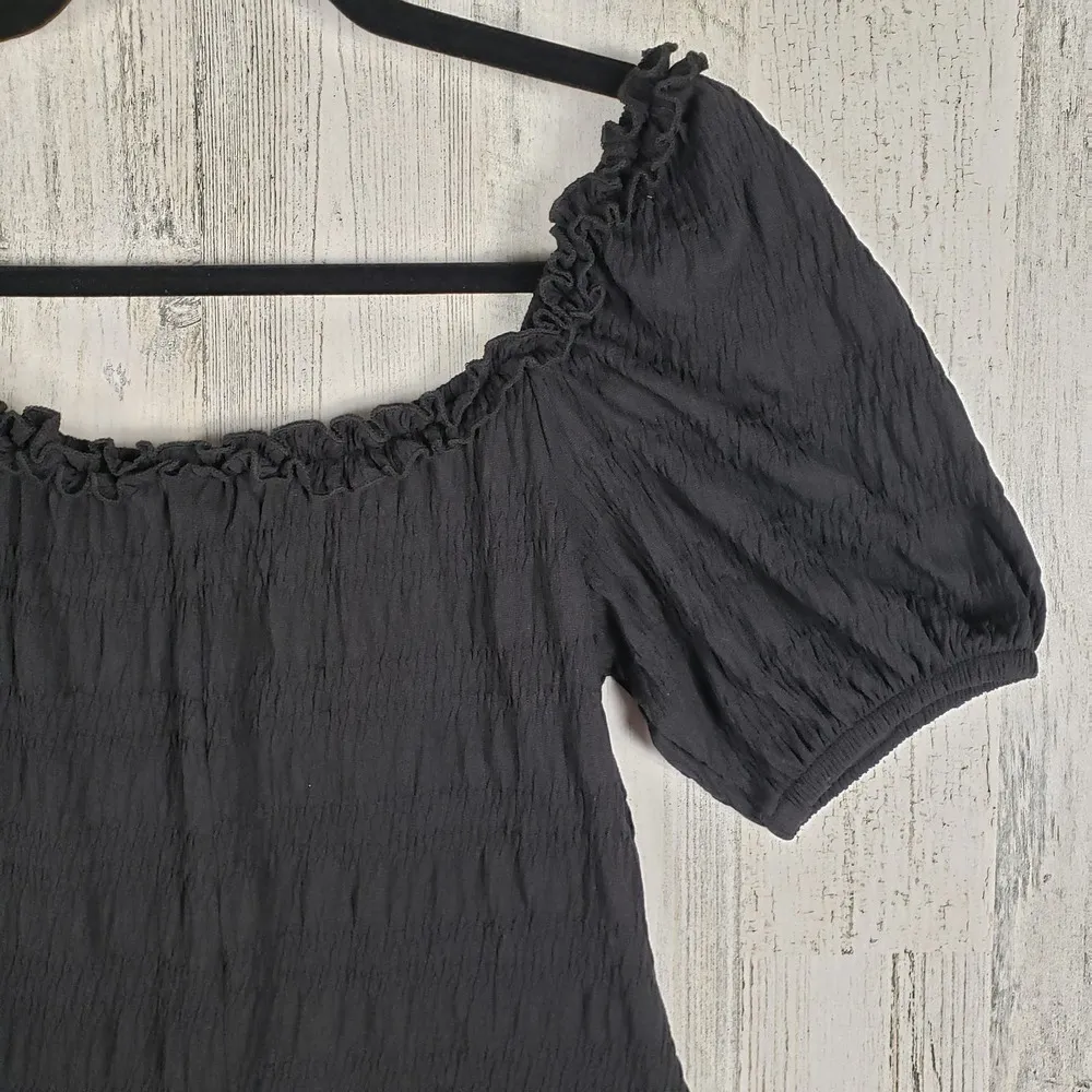 NWT Speechless Black Pucker Sweetheart Knit Short Sleeve Dress Women's Medium - Image 10