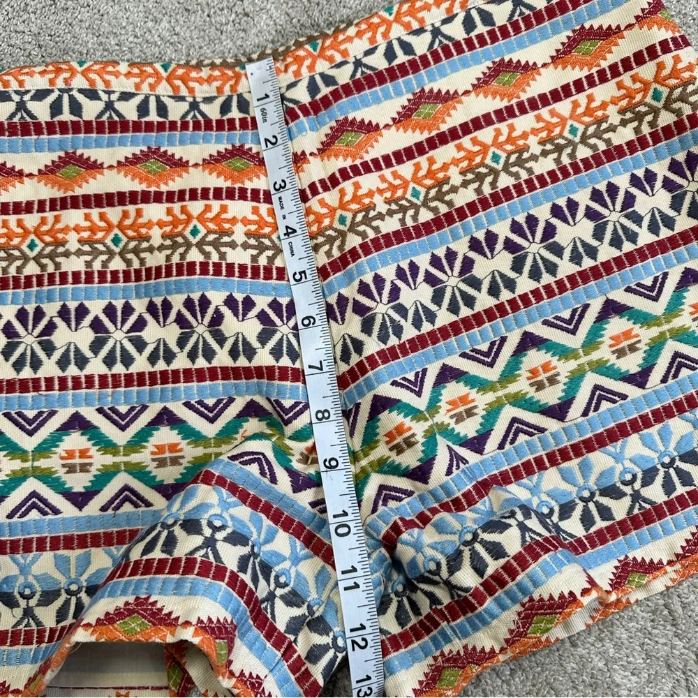 NWT Stetson Women’s Canvas Schiffli Embroidered Shorts High Rise Multicolor 10 - Image 15
