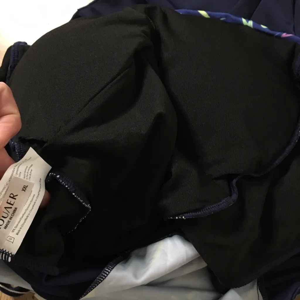 B44 New Women’s Ekouaer Swim Dress Ruched Front Navy Size XXLarge Blue - Image 10