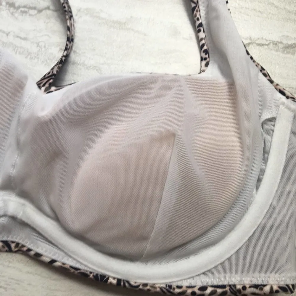 Athleta Aqualuxe Batik Bra-Sized Floral Mid Coverage Bikini Top 40B/C Adjustable - Image 6