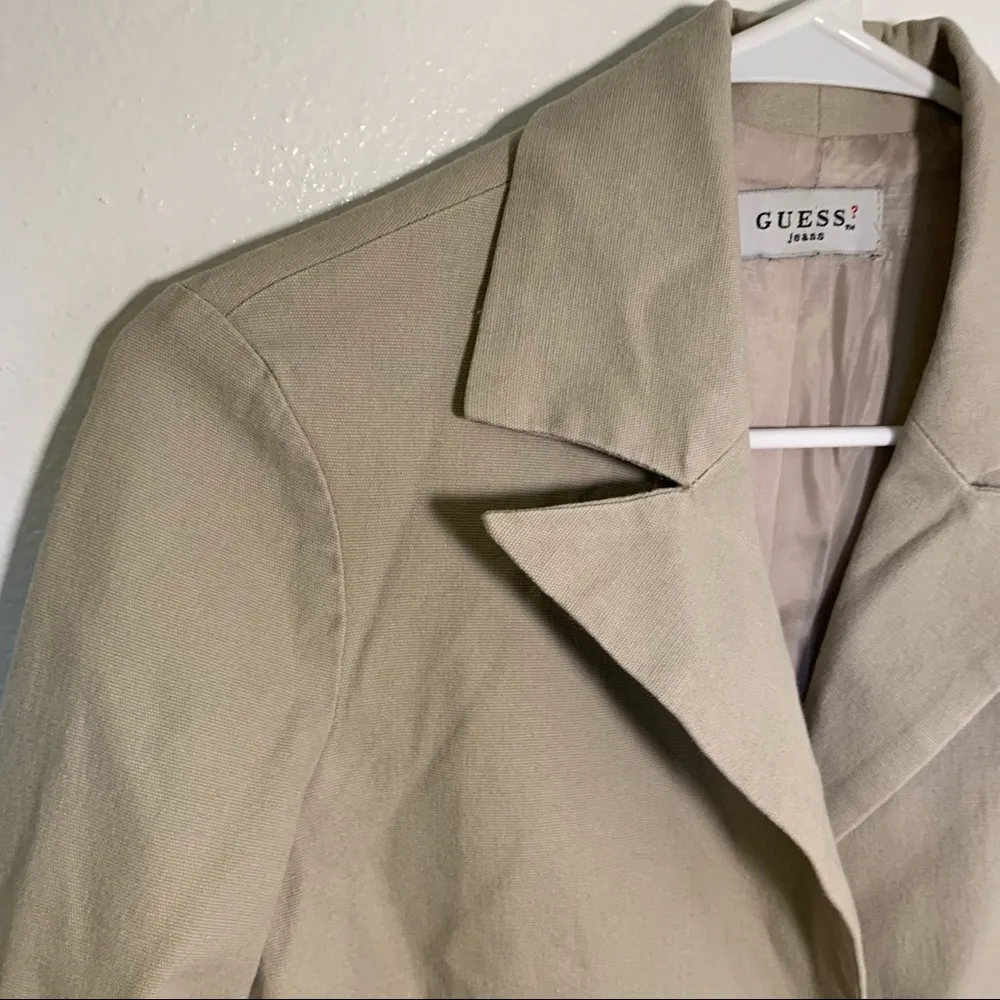 Vintage Guess Jeans 2 Button Blazer Beige - Image 6