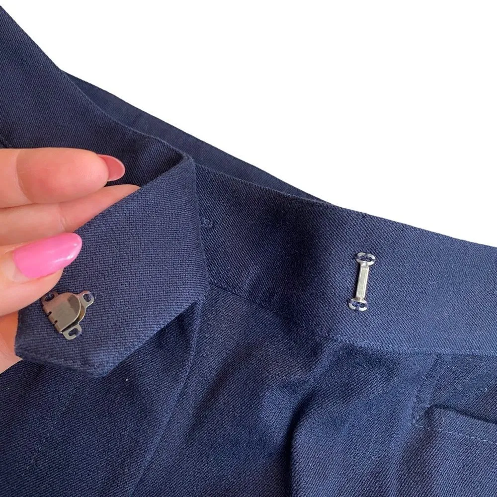 Nordstrom Classiques Entier 14 Pleat Front Straight Leg Dress Pant Navy Blue New - Image 2