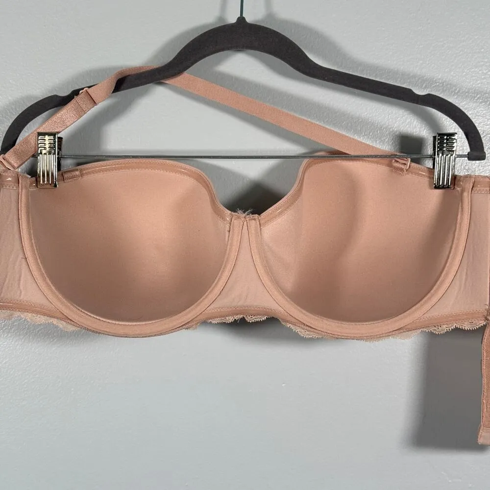 Torrid Curve 42D Lace Strapless Bra Beige Satin - Image 6