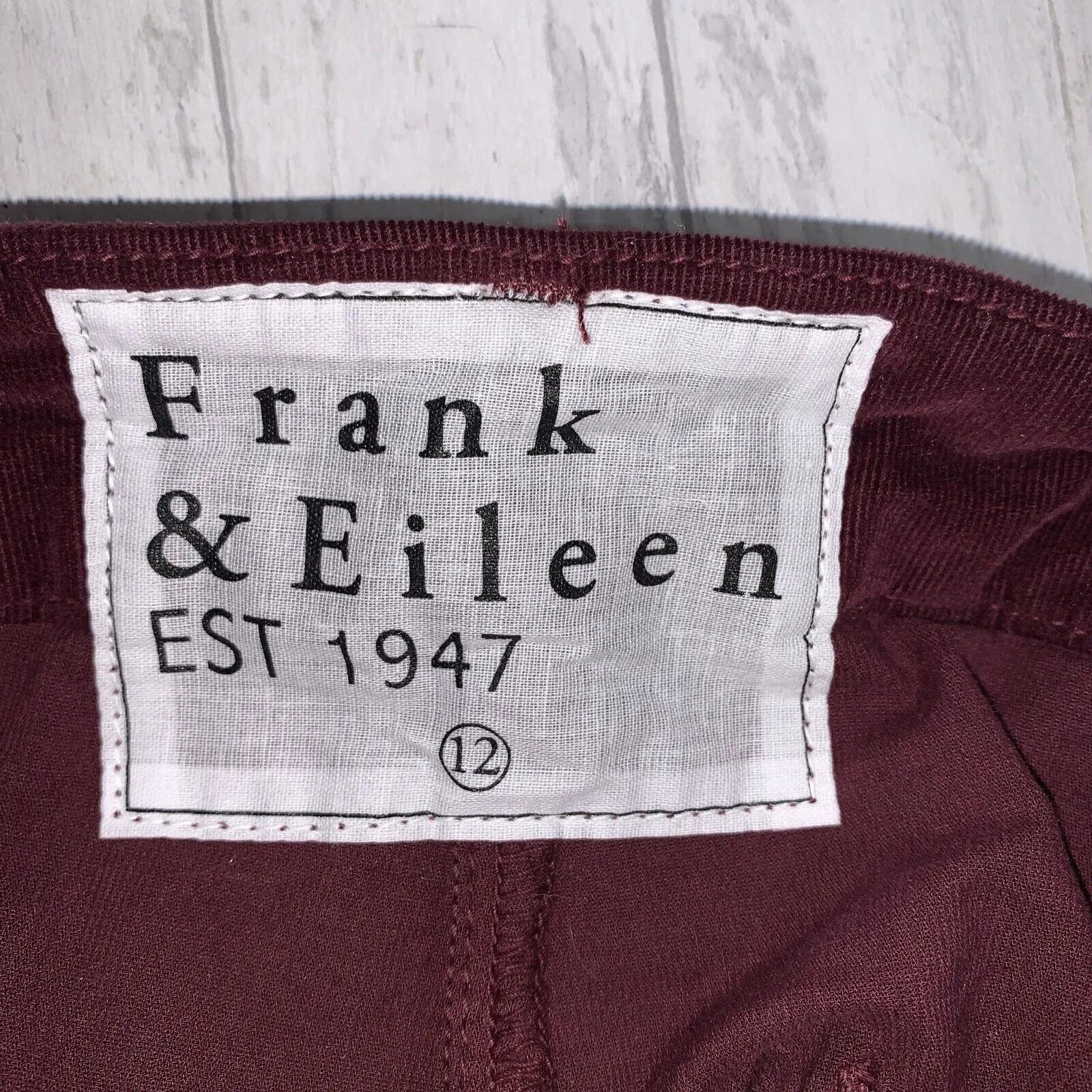 Womens Size 12 Frank & Eileen Kinsale Maroon Velvet Pants EUC - Image 6