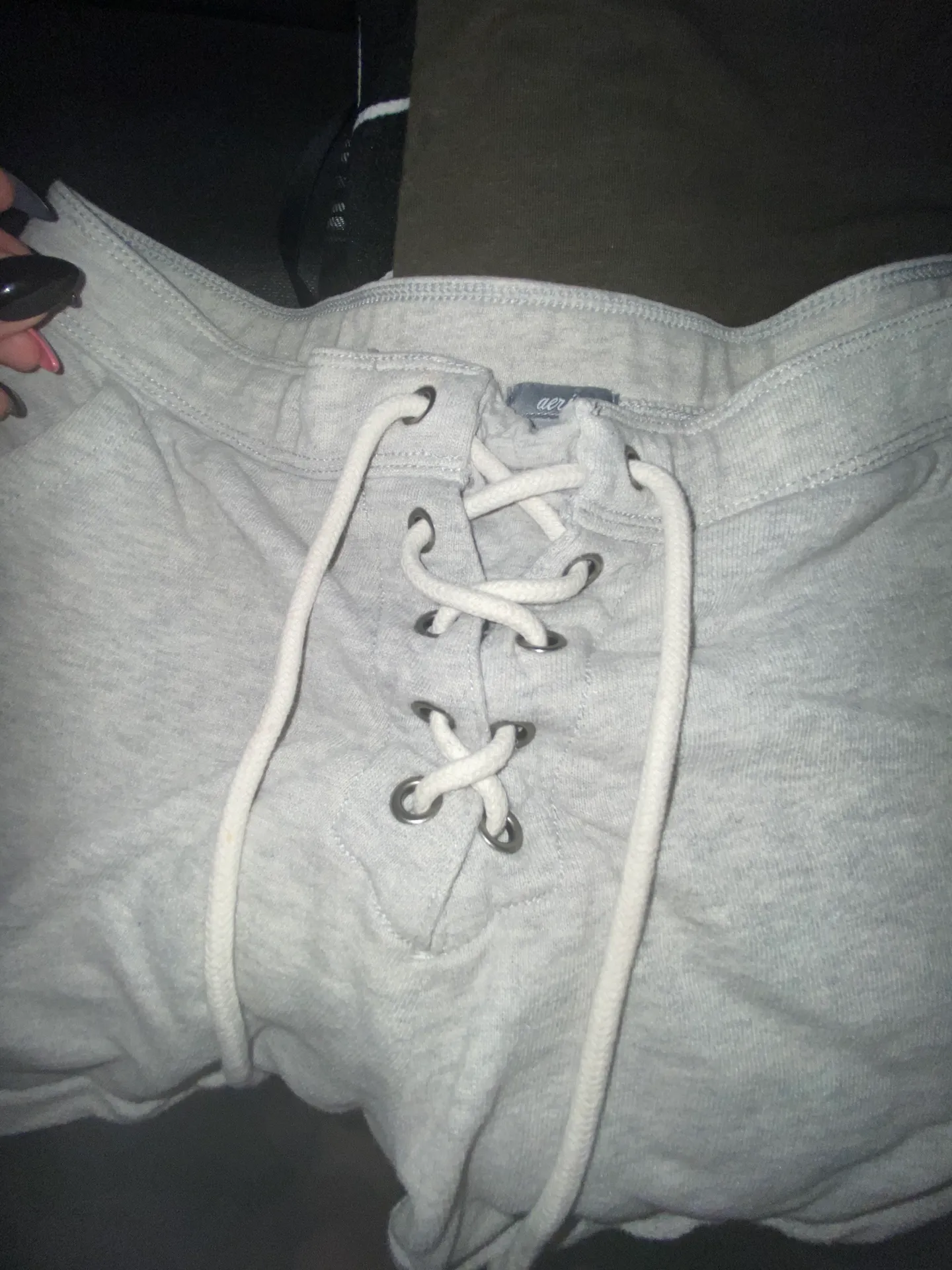 Grey Pj Shorts Cross Cross Tye - Image 4