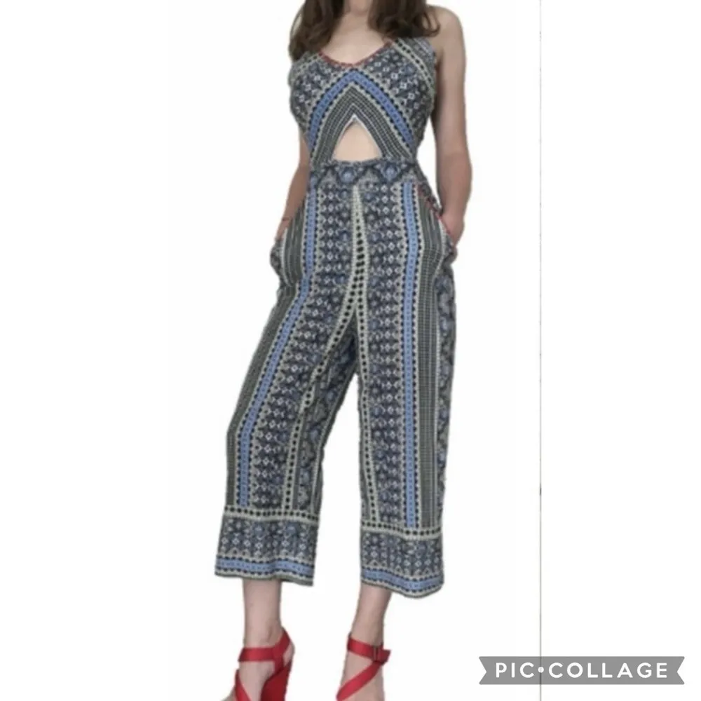 Shinestar  Stella Luce Blue Multi Cutout Crop Jumpsuit M (Jrs) - Image 12