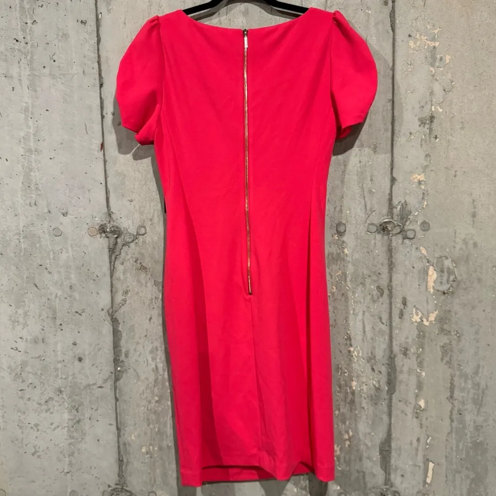 Karl Lagerfeld Women's 8 Scuba Crepe Round Neck Puff Sleeve Sheath Dress Party - Image 2