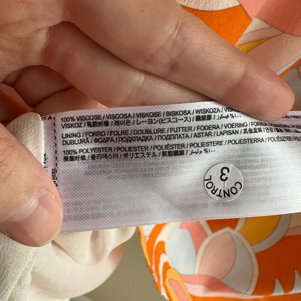 MNG Women’s Geometric Print Shirt Dress, Pink/Orange/Yellow, Size 20 - Image 15