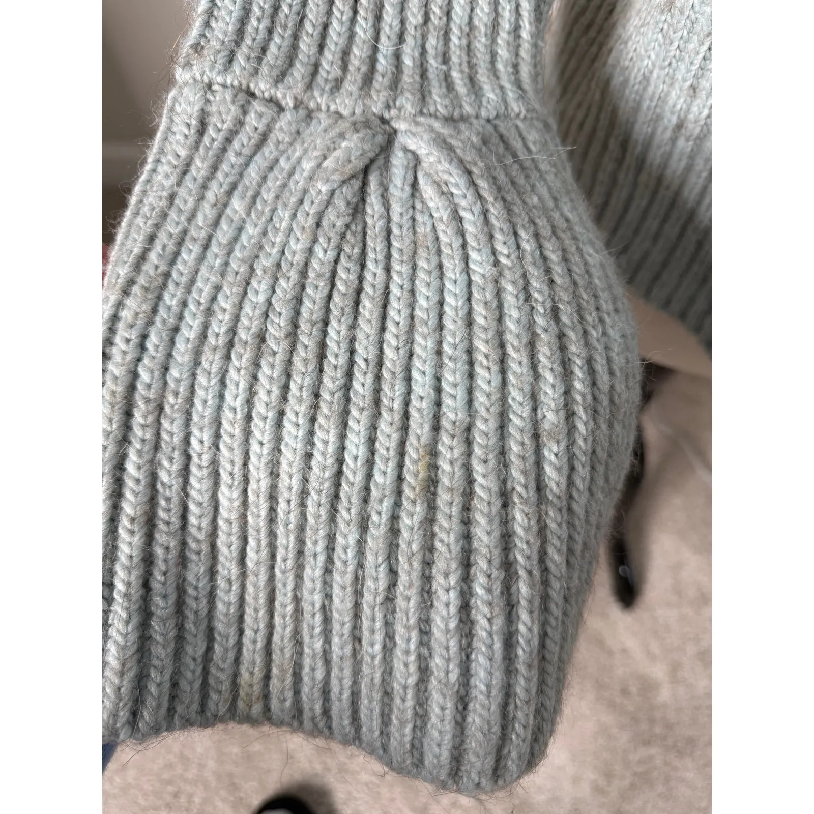 Revolve John + Jenn Dusty Blue Alpaca Blend Knit Bell Sleeve Sweater Top Small - Image 7