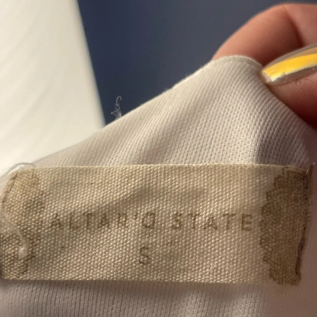 Altard State Long Sleeve White Ruched Top Mini Dress Babydoll Coquette S 🤍 - Image 11