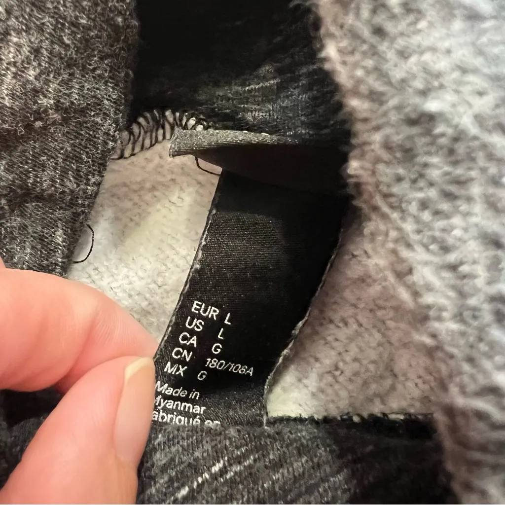 H&M Charcoal Funnel Neck Pullover Sweatshirt | Size L - Image 4