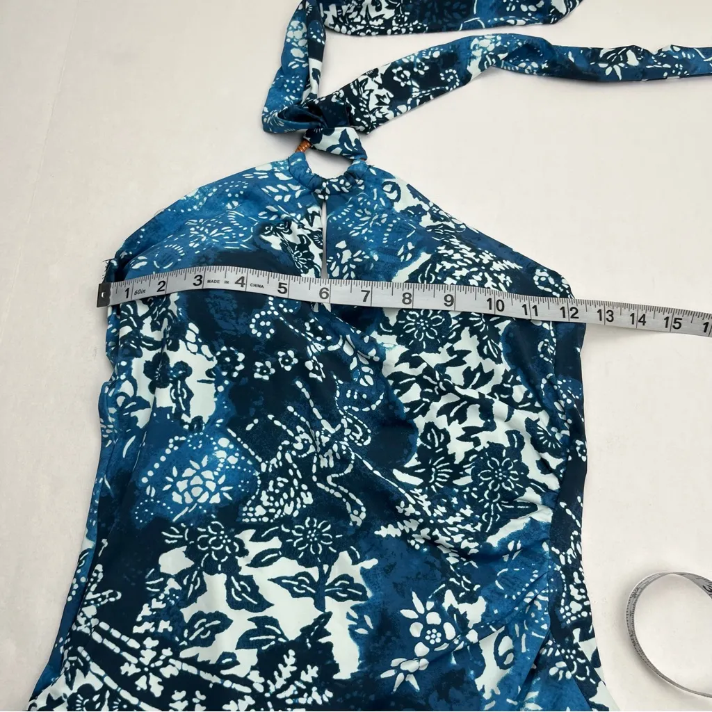 Lauren Ralph Lauren Womens Rattan Ring One Piece Swimsuit Size 8 Blue White NWOT - Image 9