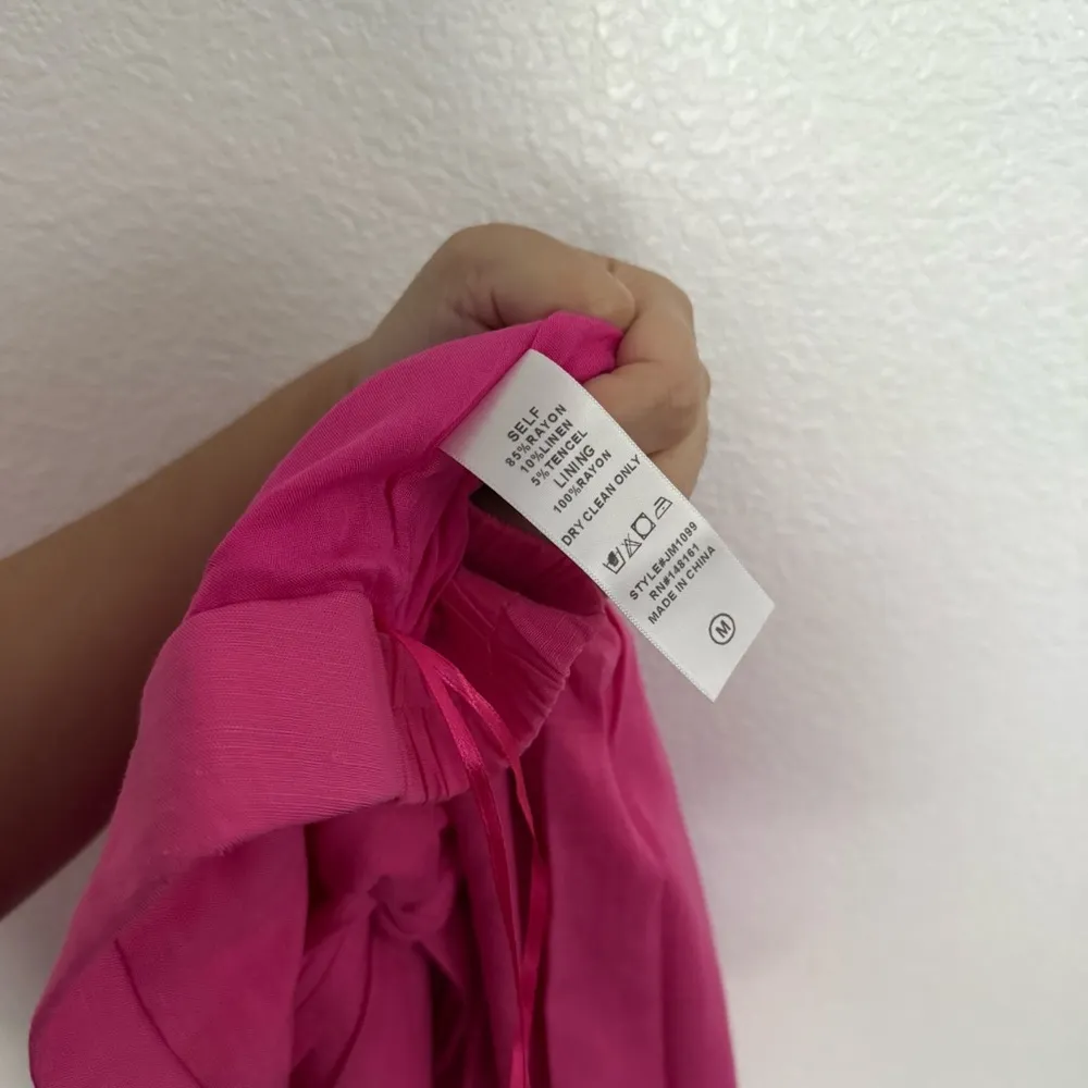 J Marie Adriana Floral Embroidered Tie Front Skirt Pink White Medium - Image 4