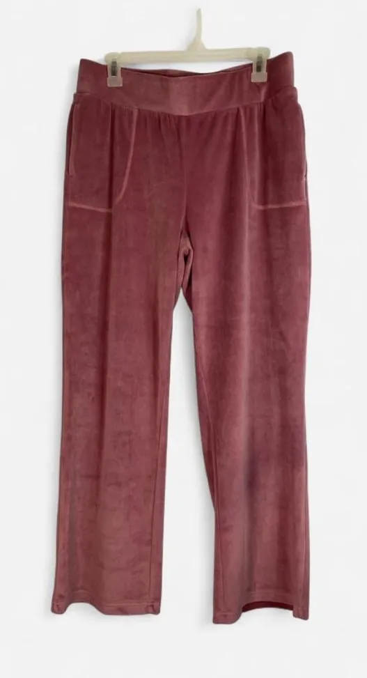 Christopher & Banks Women’s Velvet Pants Sz M Pull-On Stretch Waist Cozy Soft - Image 1