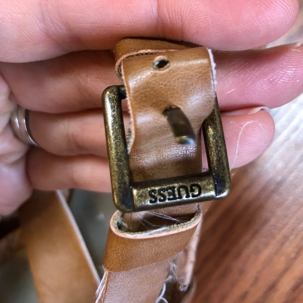 GUESS Brown Strappy Cork Wedge Sandals S8 - Image 11