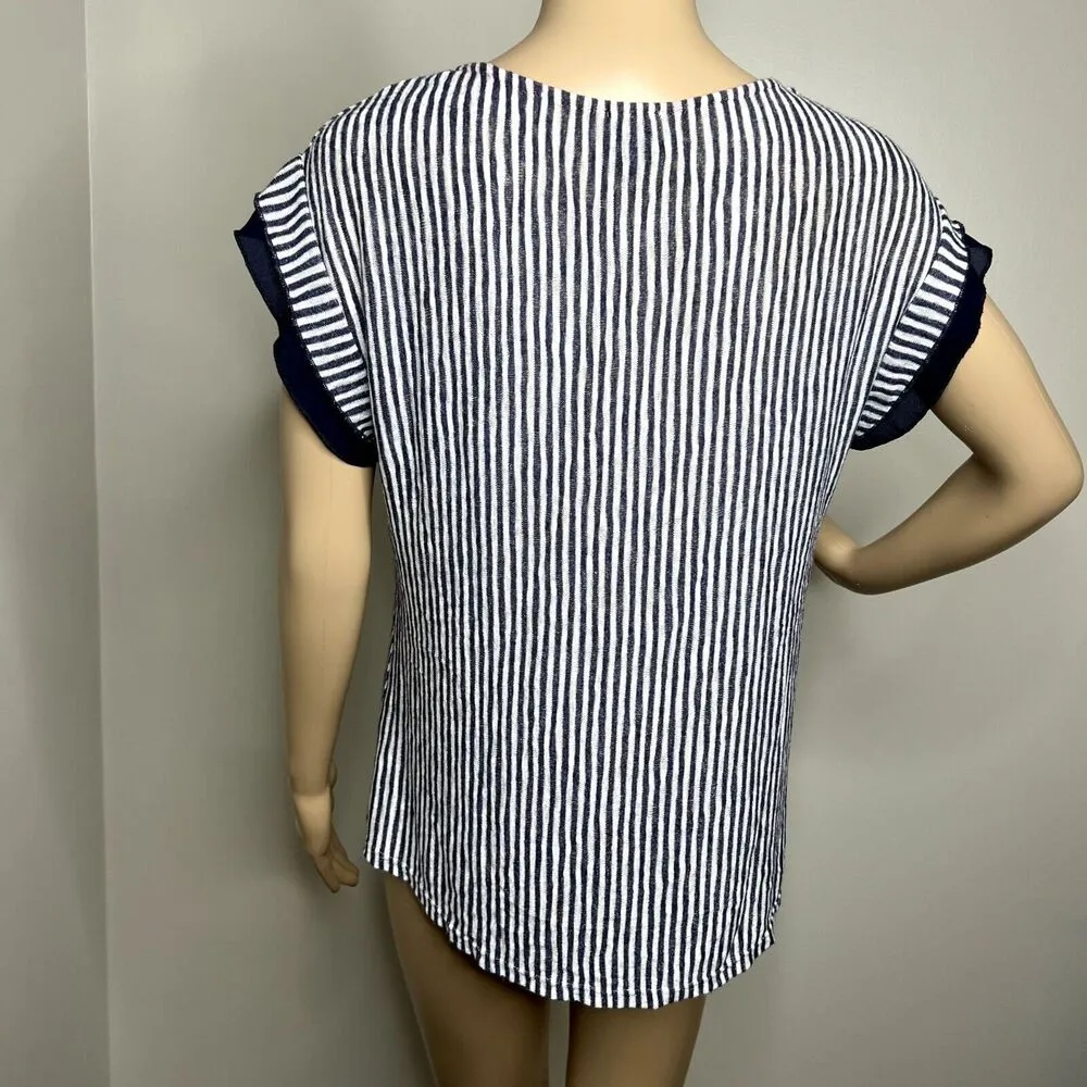 W5 Vertical Striped Short Sleeve Top - Image 3