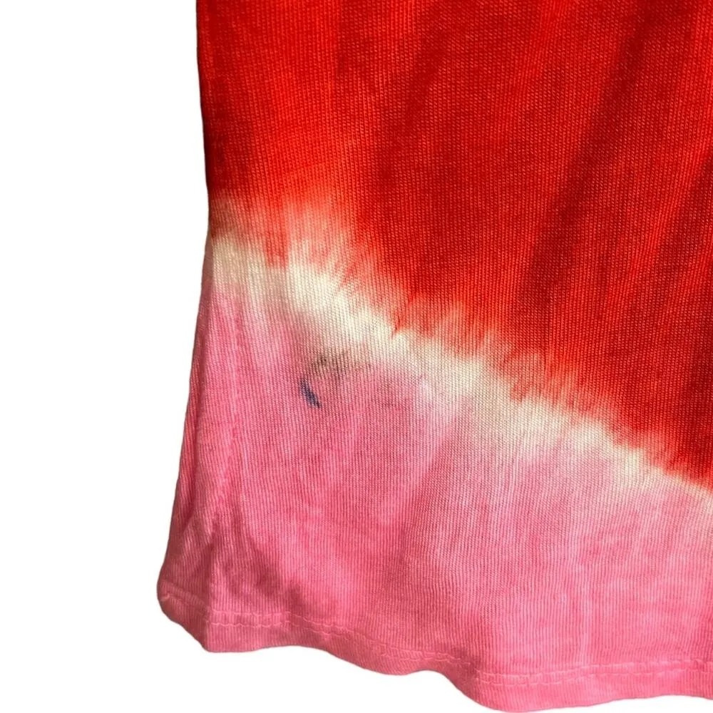 Raviya Swim Coverup Womens Small Red Pink Tie Dyed Sequin Neck Lower Sleeve New - Image 2
