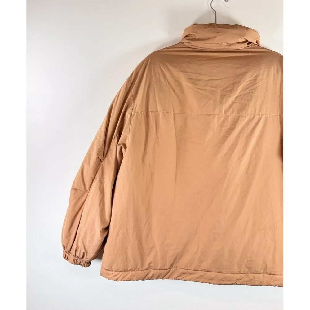 We The Free Womens Jacket Orange Duvet Bomber Full Zip Oversized Puffy Small - Image 10