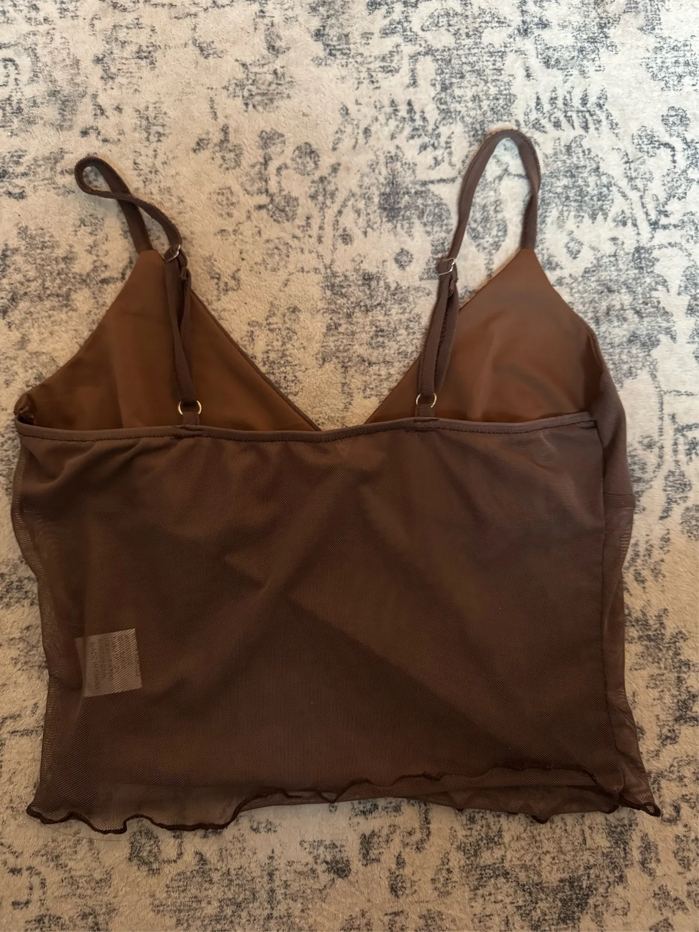 Brown Mesh Tank Top - Image 3
