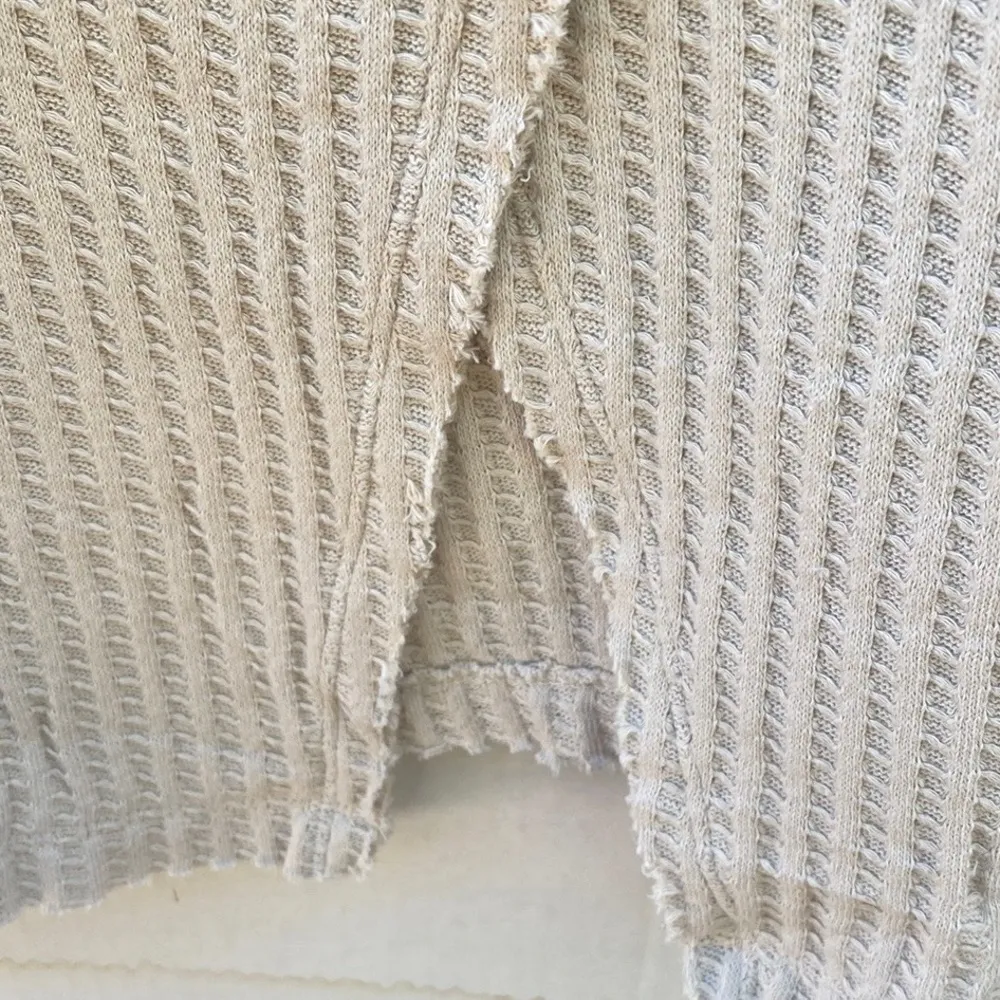 NWT Free People XS Cream Juicy Cowl Neck Long Sleeve Waffle Knit thermal top - Image 5