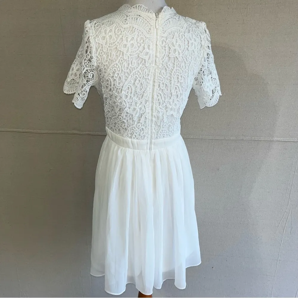Angel in Disguise White Lace Skater Dress - Image 5