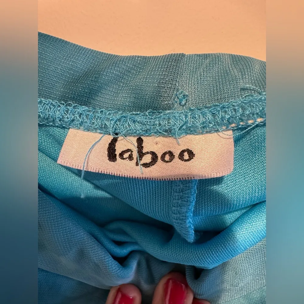 Y2K 90s Taboo asymmetrical jeweled blue ruched tube dress size medium rare!! - Image 4