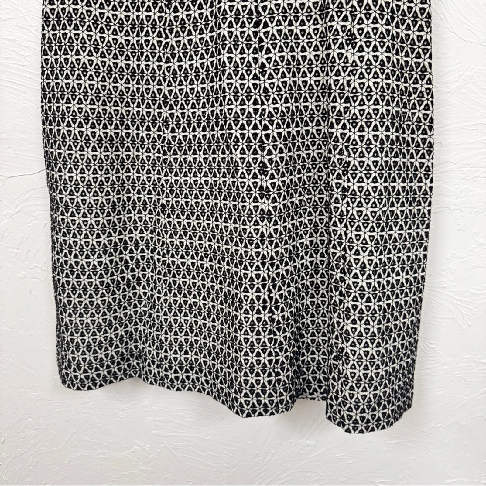 J Crew Blue White Contrast Eyelet Fit Flare Mini Dress Womens 10 Preppy Classic - Image 9