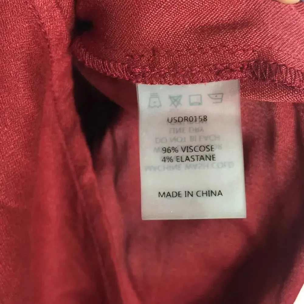 Universal Standard Priscilla Red Tie Back Short Sleeve Relaxed Mini Dress 10/12 - Image 7