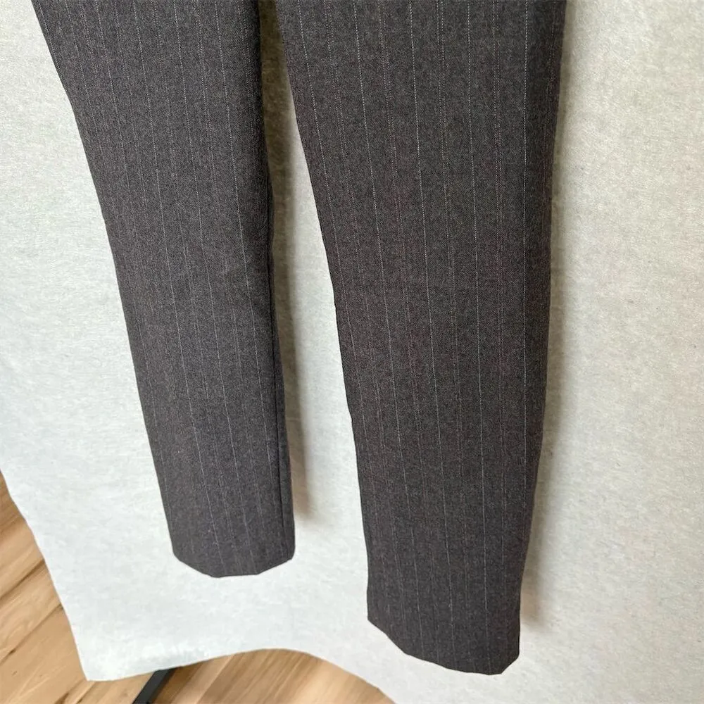 Ann Taylor Women's Gray Pinstripe Wool Dress Pants Size 4 Business - Image 4