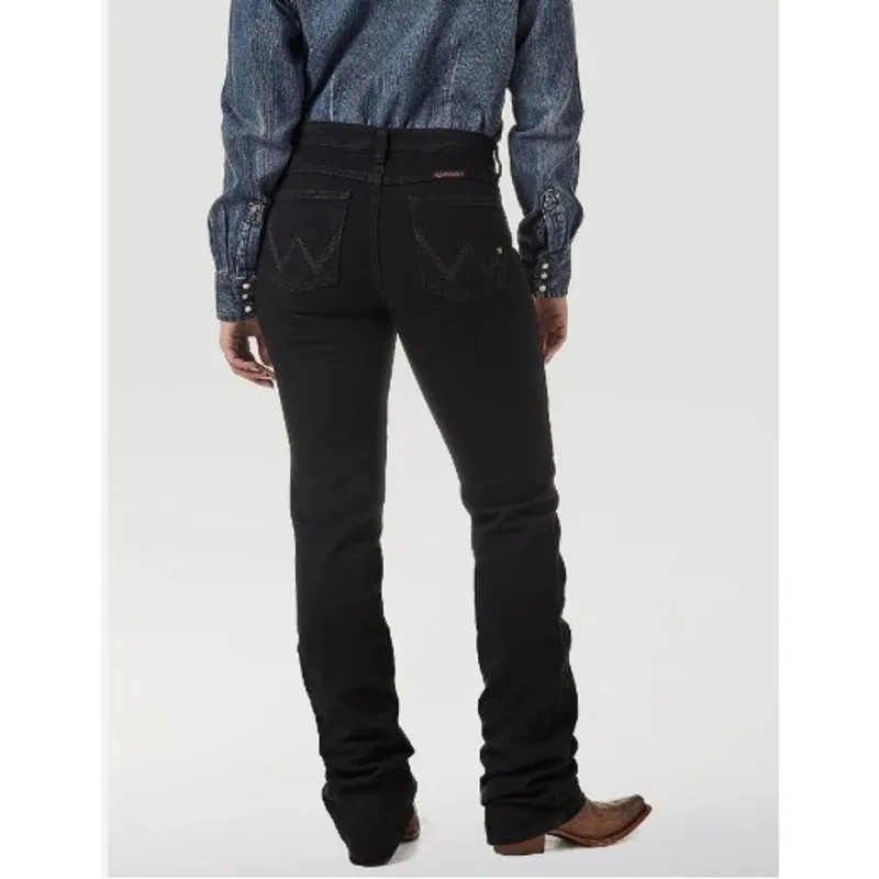 Wrangler Womens Q Baby Jeans Size 12 Mid Rise Bootcut Black 34x32 - Image 2