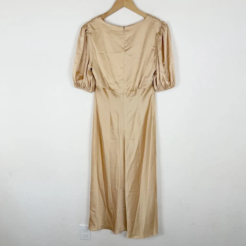 ALEXIA ADMOR Felicity Bubble-Sleeve Satin Midi Dress - Image 4