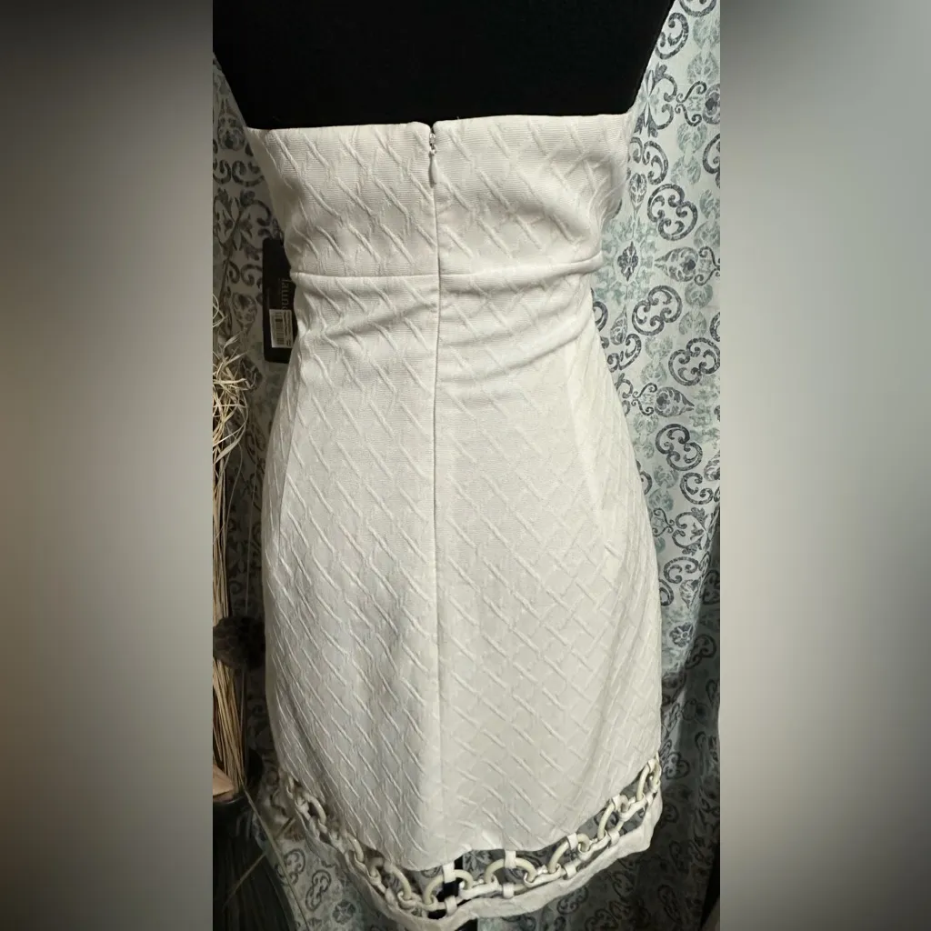 LAUNDRY BY SHELLI SEGAL White Halter Dress size 10 NWT - Image 3