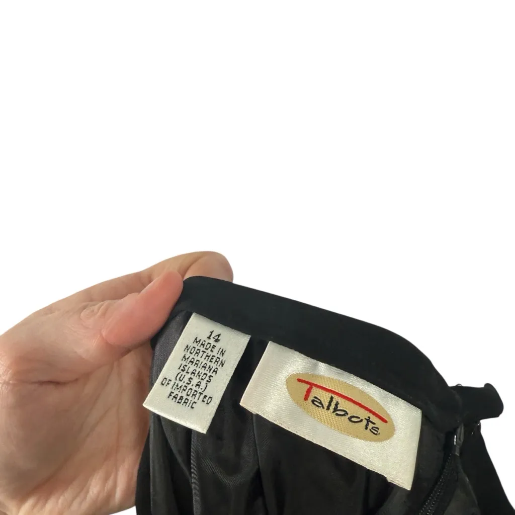 Talbots Black Midi Slip Skirt Career Office Business Capsole Womens 14 - Image 5