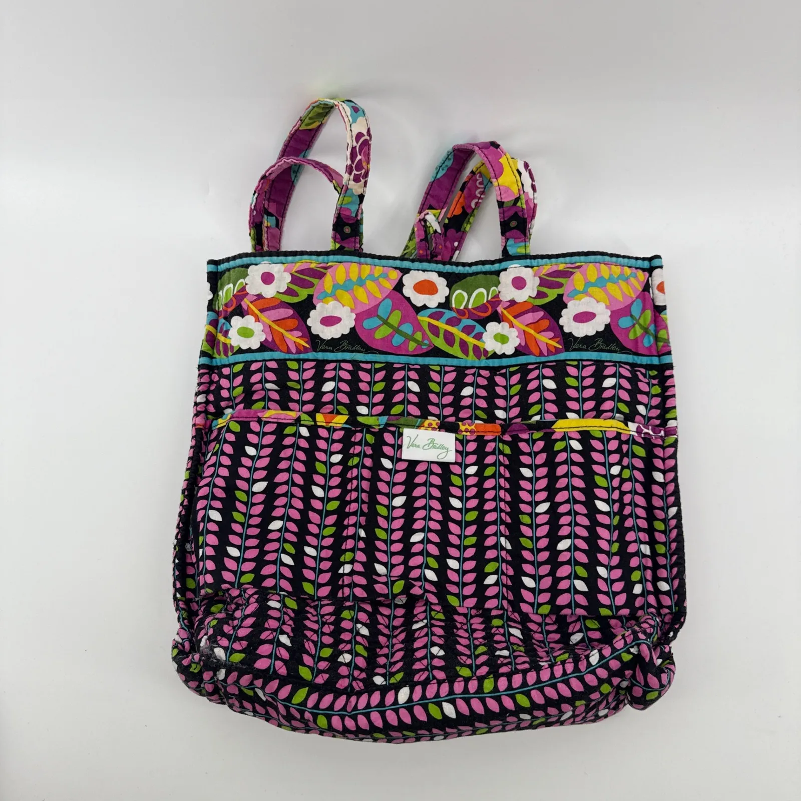 Vera Bradley Quilted Tote Bag Va Va‎ Bloom Floral Print Multicolor Shoulder Bag - Image 5