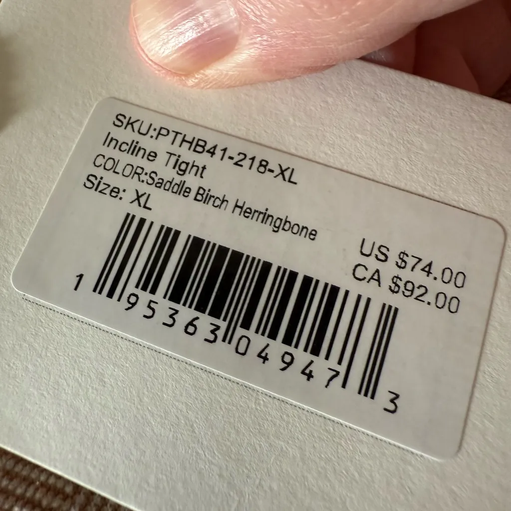 Carve Designs INCLINE TIGHT Athletic Leggings NWT Saddle Birch Herringbone XL - Image 11