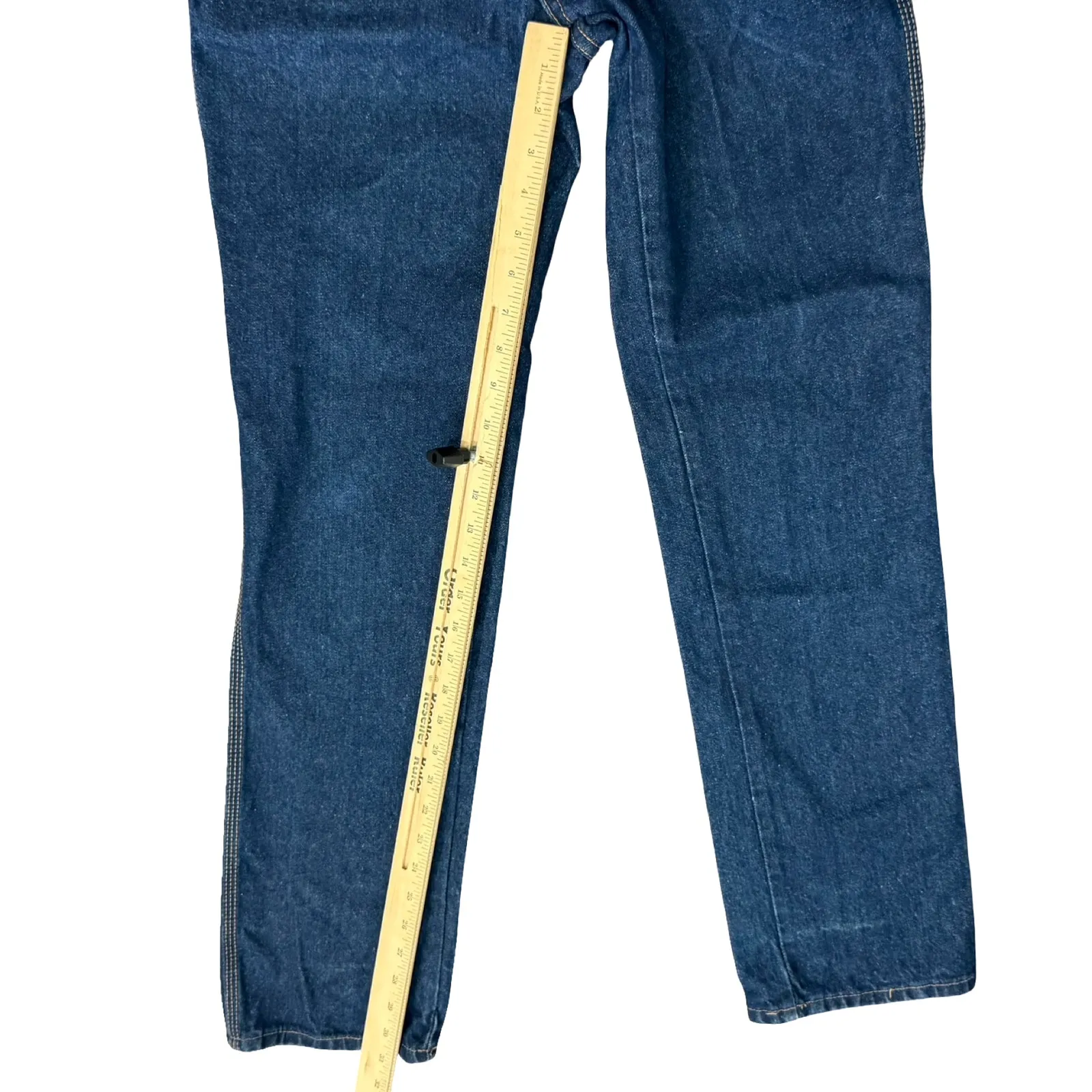 Vintage 90s Calvin Klein Dark Wash Blue High Rise Mom Jeans Tapered Leg Size 7 - Image 2