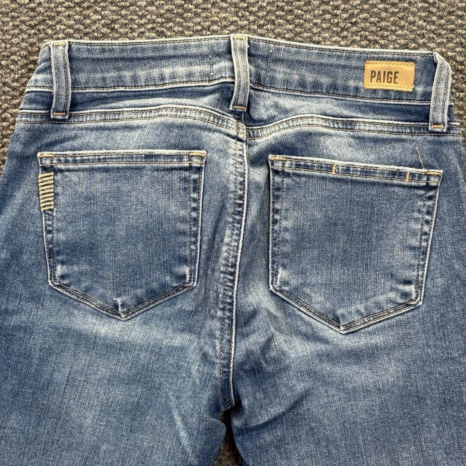 Paige Jeans Womens 27 Blue Hoxton Ankle Skinny Mid Rise Raw Hem Stretch Denim - Image 5