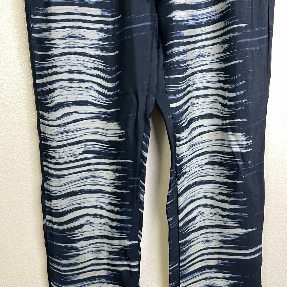 Johnny Was Pete Greta Pants Small Blue Elastic Waist Drawstring Lounge Cupro - Image 7