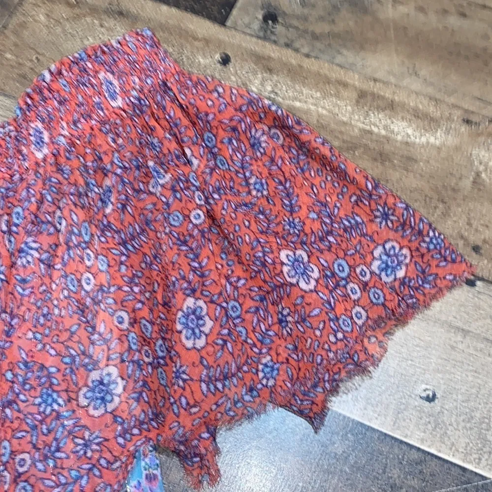 Rebecca Taylor dress patchwork tiered raw hem off the shoulder lined‎ 0 silk - Image 6