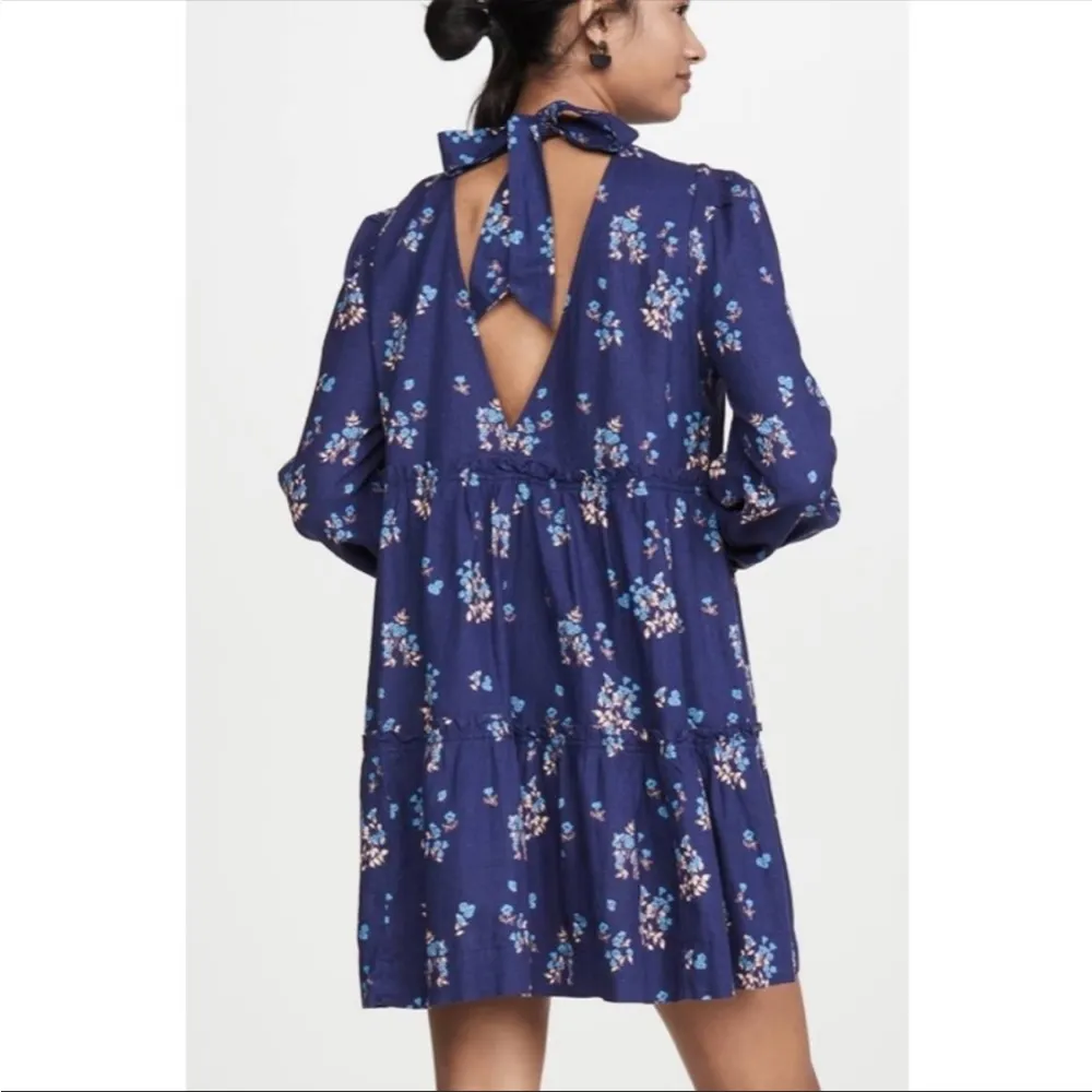 Free People Petite Fours Boho Mini Dress Indigo - Image 6