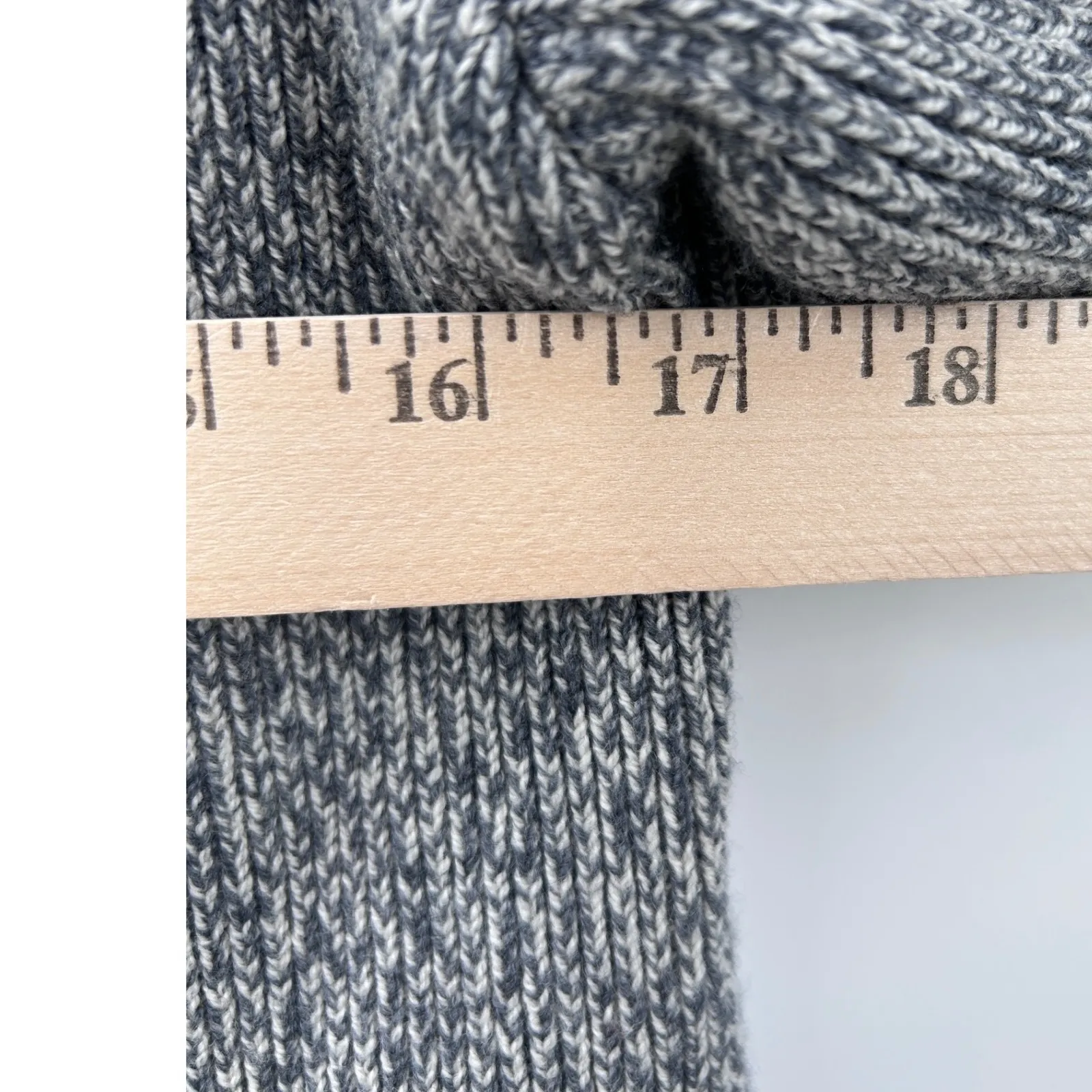 Club‎ Monaco Women Gray Ribbed Knit Ruffle Sleeve Sweater Top Large - Image 8