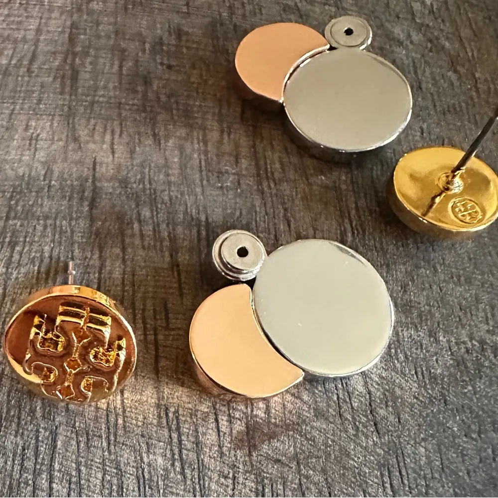 Tory Burch New Auth NEW  Gold Stud Circle Cluster Ear Jackets 16k Earrings - Image 5