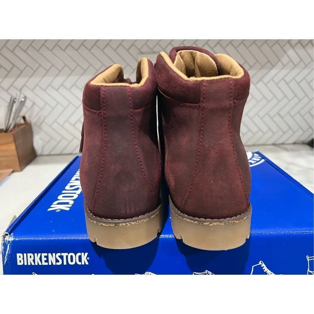Birkenstock Women's Size 5.5-6 Nubuck Leather Laced Ankle Boots Burgundy EU 37 - Image 3
