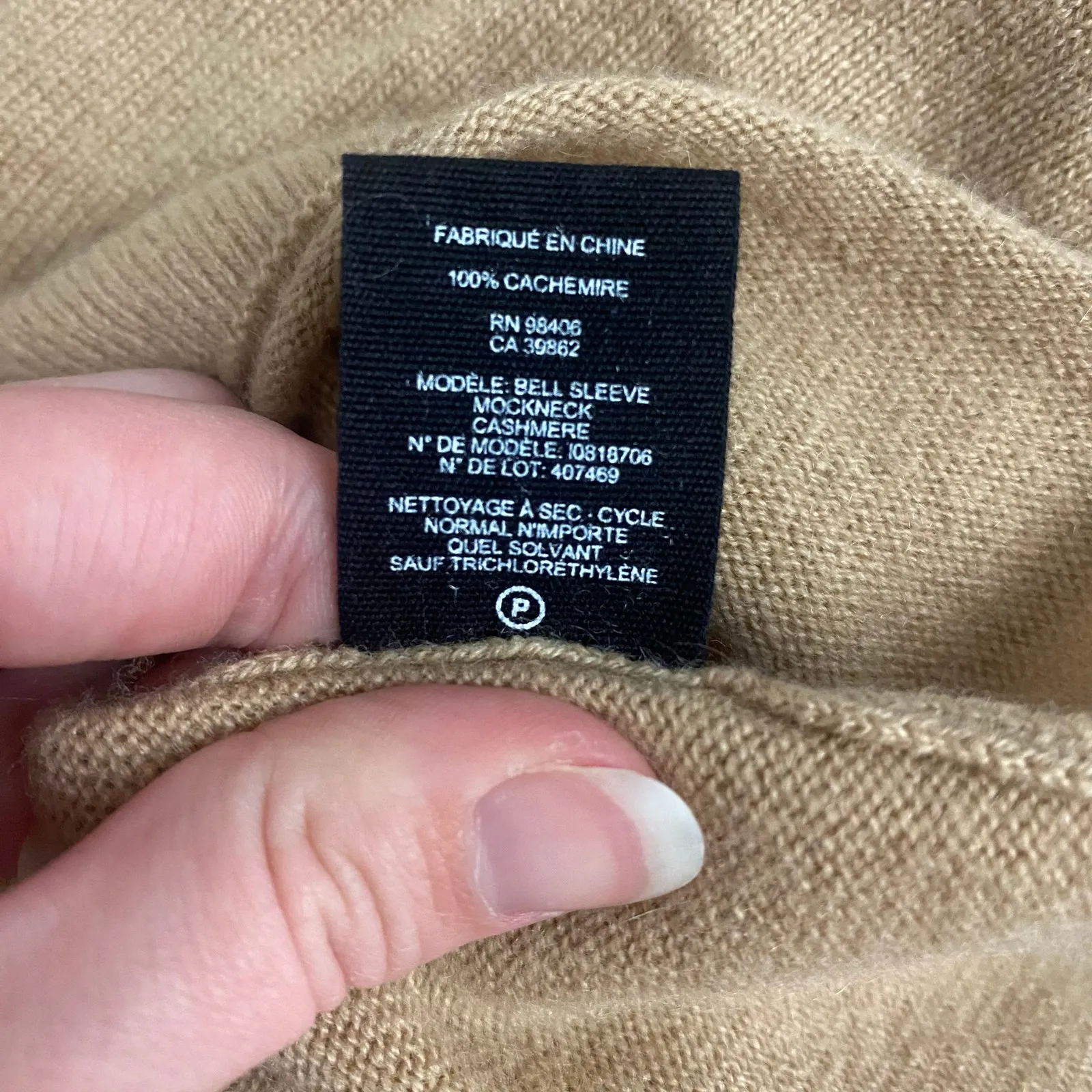 Theory Bell-Sleeve Cashmere Sweater Womens Size XS‎ Brown Business - Image 7