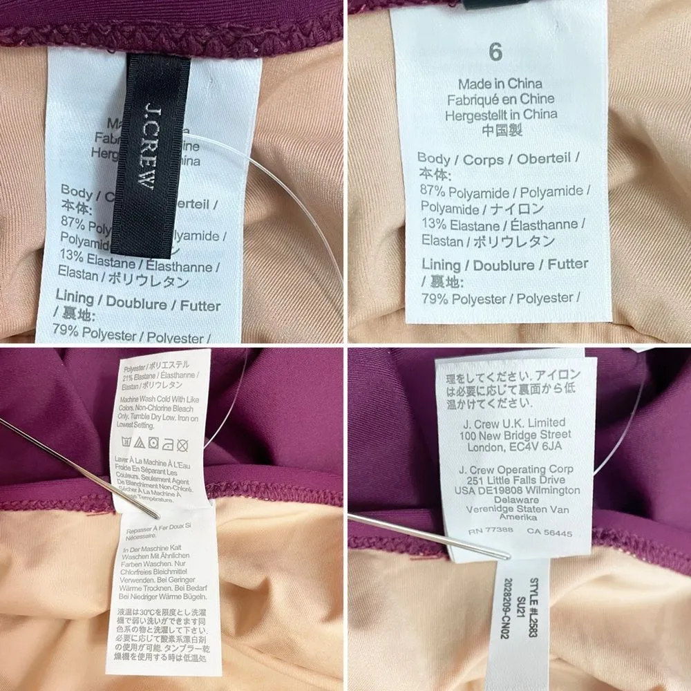 NWT J. Crew Halter Wrap Swim Dress Size 6 One Piece Skirted Swimsuit Iris Maroon - Image 9