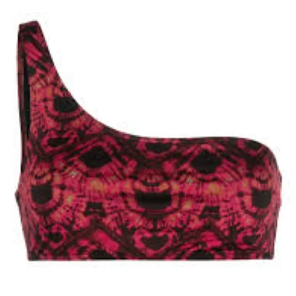 NWT Ulla Johnson L Reina Fuchsia and Black Patterned Bikini Top - Image 3