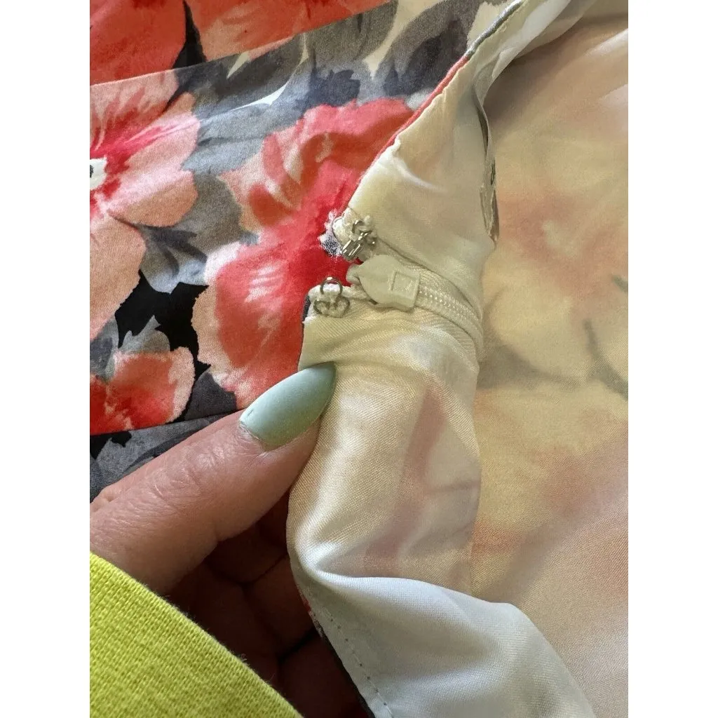 Dressbarn Floral Colorful Women's Dress Size 16W‎ Cotton Blend Zip Summer Casual - Image 5