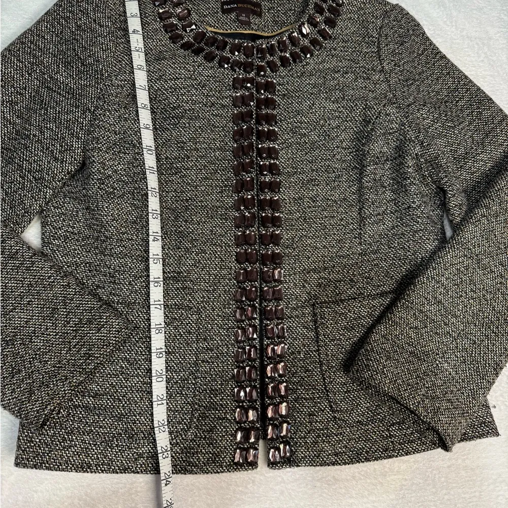 Dana Buchman Brown and Black Blazer with Embellished Trim - Image 4