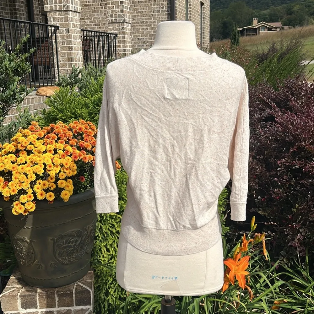 Oversized American Eagle Oatmeal Speckled Sweater - Image 8